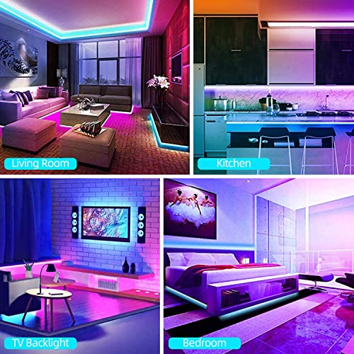 100FT Smart LED Strip Lights 2 Rolls of 50ft, RGB Strip Lights S...