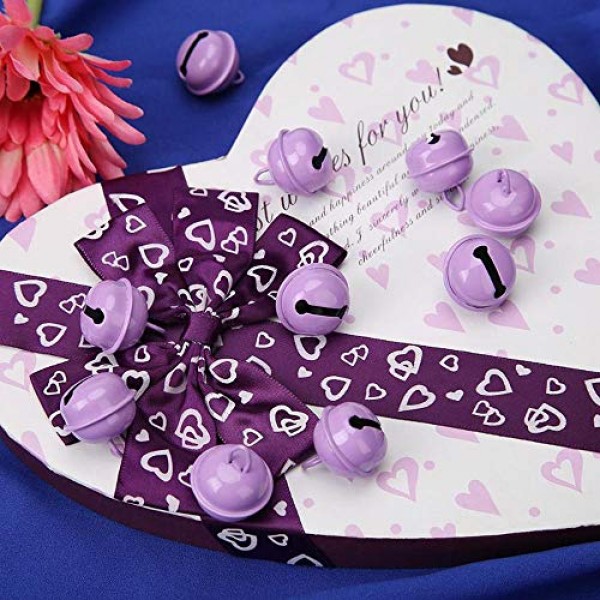 50 Pieces Assorted Colors Jingle Bells Metal Round Bells Colored C...