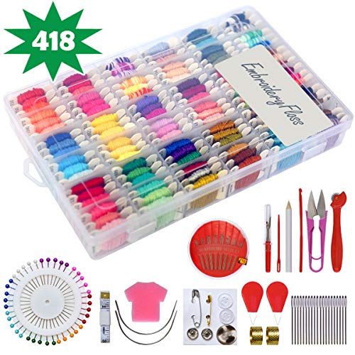Embroidery Floss 418 Embroidery Thread String Kits with Organizer ...