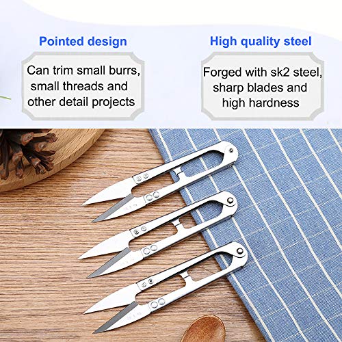3Pcs Sewing Scissors Clippers, Multipurpose Yarn Thread Cutter, Em...