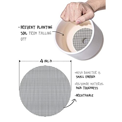 LE TAUCI Flower Pot Hole Mesh Pad, 4x4 Inch Gardens Drainage Mesh...