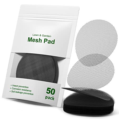 LE TAUCI Flower Pot Hole Mesh Pad, 4x4 Inch Gardens Drainage Mesh...