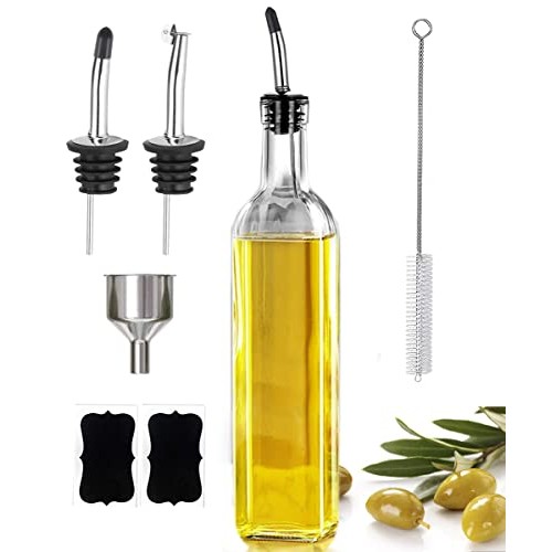Leaflai 17oz Olive Oil Dispenser Bottle, 500ml Oil & Vinegar Cruet...