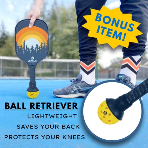 Pickleball Paddles Set Of 2 -With 2 Bonus Ball Retrievers - Lightw...