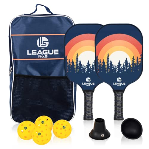 Pickleball Paddles Set Of 2 -With 2 Bonus Ball Retrievers - Lightw...