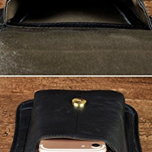 Leaokuu Mens Genuine Leather Motorcycle Waist Pack Drop Leg Cross...