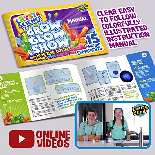 Learn & Climb Crystal Growing kit for Kids. Science Experiment Kit...