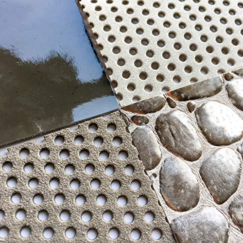 Beige Leather Scraps Perforated Leather 4 Leather Sheets one Piece...