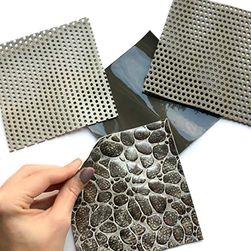 Beige Leather Scraps Perforated Leather 4 Leather Sheets one Piece...