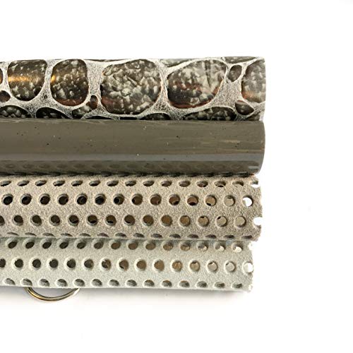 Beige Leather Scraps Perforated Leather 4 Leather Sheets one Piece...