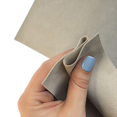 Genuine Beige Suede Leather Hide: Real Leather Sheet for Crafts B...
