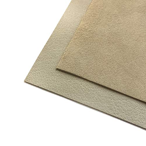 Genuine Beige Suede Leather Hide: Real Leather Sheet for Crafts B...