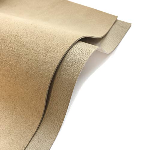 Genuine Beige Suede Leather Hide: Real Leather Sheet for Crafts B...