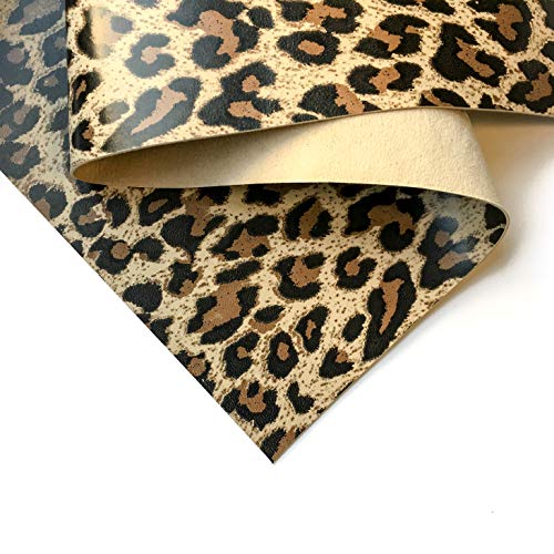 Leopard Print Real Leather Material: Cheetah Leather Fabric Soft A...