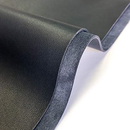 Real Dark Blue Leather Fabric: Natural Leather Sheets for Crafts G...