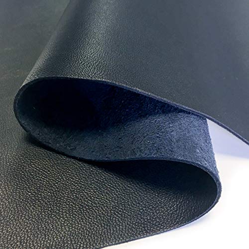 Real Dark Blue Leather Fabric: Natural Leather Sheets for Crafts G...