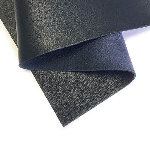 Real Dark Blue Leather Fabric: Natural Leather Sheets for Crafts G...
