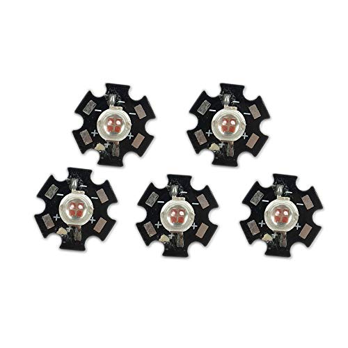 Led World 5 pcs 5W Red 660nm high Power LED 5watt 1400mA for Plant...