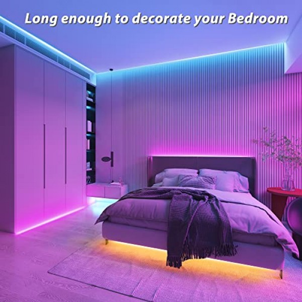 Ledagic Led Lights for Bedroom 100ft 1 Rolls of 100ft Music Sync...