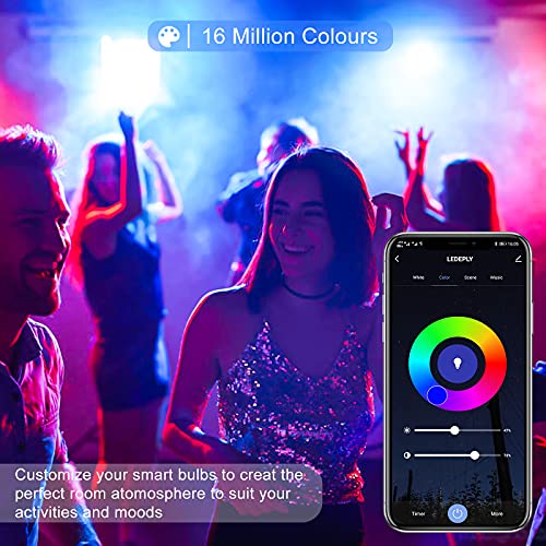 LEDEPLY 5W=40W, A15 Smart Bulb, Compatible with Alexa, Google Home...