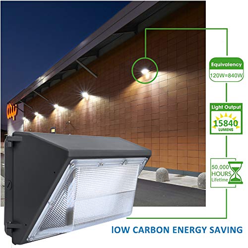 LEDMO 120W LED Wall Pack Light 15840LM 840W HPS/HID Equivalent 500...