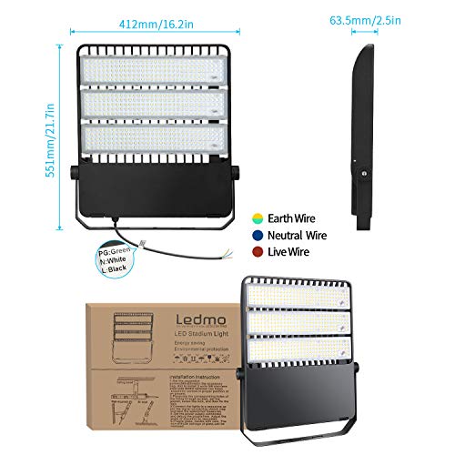 LEDMO 300W LED Flood Lights 1500W Equivalent 42,000LM 5000K Dayl...