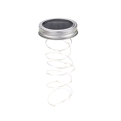 LEDMOMO Solar Mason Jar Lid Insert 6.6ft 20 LED Mason Jar Solar Li...