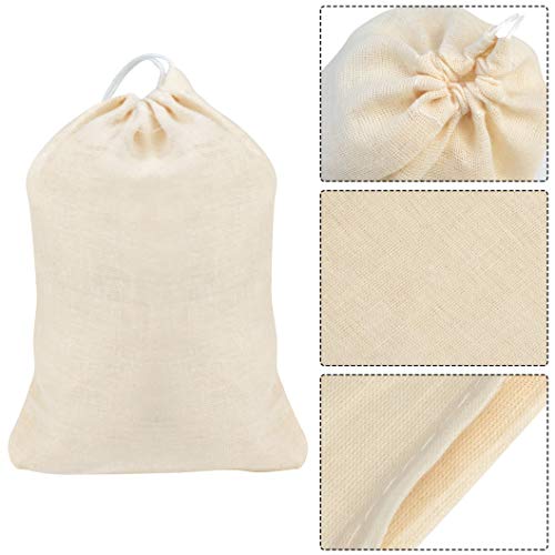 100Pcs Cotton Drawstring Bags, Reusable Muslin Bag Natural Cotton ...