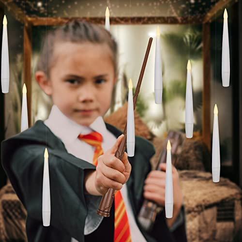 Leejec 20pcs Flameless Taper Floating Candles with Magic Wand Remo...