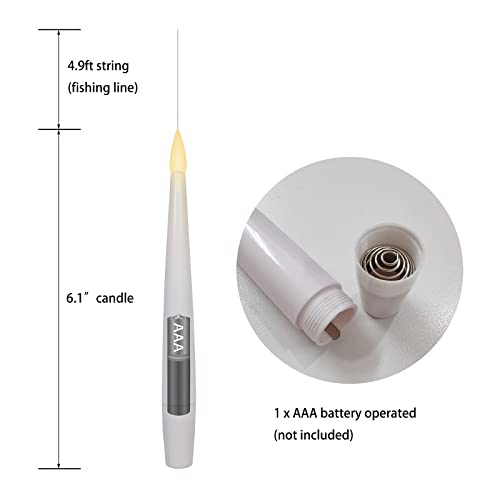 Leejec 20pcs Flameless Taper Floating Candles with Magic Wand Remo...
