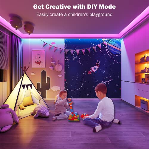 Leeleberd Led Lights for Bedroom 100 ft 2 Rolls of 50ft Music Sy...