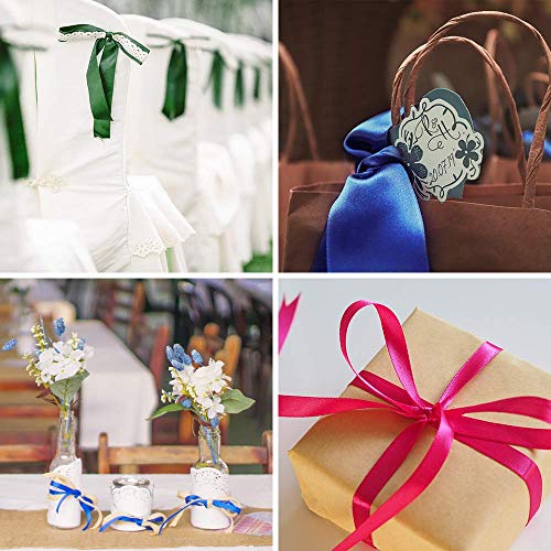 LEEQE Navy Blue Double Face Satin Ribbon 3/8 X 50Yd Spool Bright ...