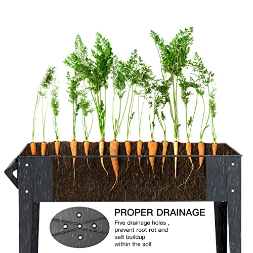 LEETOLLA Outdoor Raised Beds with Legs and Wheels, Space Saving St...