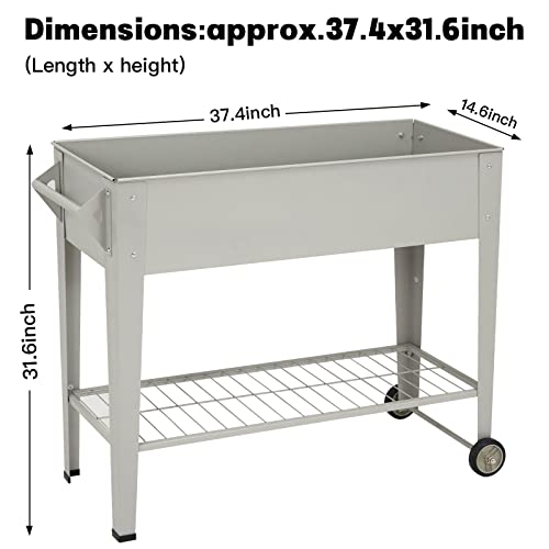 LEETOLLA Outdoor Raised Beds with Legs and Wheels, Space Saving St...
