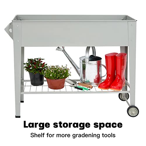 LEETOLLA Outdoor Raised Beds with Legs and Wheels, Space Saving St...