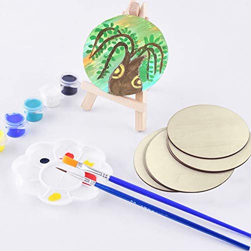Wood Circles for DIY Craft 15-Count Unfinished Wooden Round Disc C...