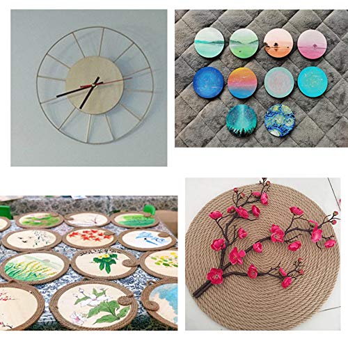 Wood Circles for DIY Craft 15-Count Unfinished Wooden Round Disc C...