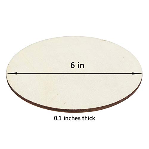 Wood Circles for DIY Craft 15-Count Unfinished Wooden Round Disc C...