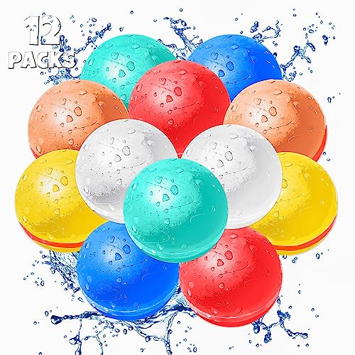 Reusable Water Balloons For Kids 12pcs | Refillable Water Balloo...