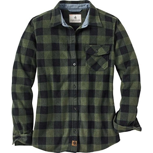Legendary Whitetails Ladies Trail Guide Fleece Plaid Button Up Shi...
