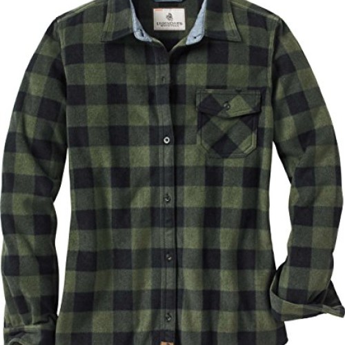 Legendary Whitetails Ladies Trail Guide Fleece Plaid Button Up Shi...
