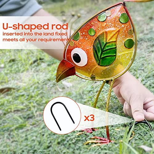 LEGIFO Garden Decor for Outside,Funny Metal & Glass Bird Decor for...