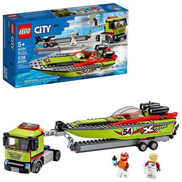 LEGO City Race Boat Transporter 60254 Race Boat Toy, Fun Building ...
