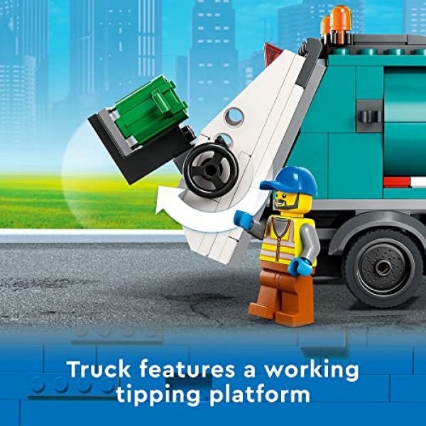 LEGO City Recycling Truck 60386, Toy Vehicle Set with 3 Sorting Bi...