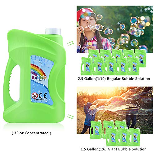 Lejof 2 Refill Bubble Solutions; up to 5 Gallon Big Non-Toxic Bu...