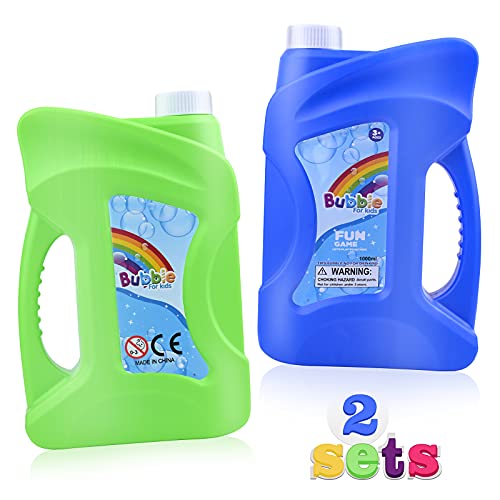 Lejof 2 Refill Bubble Solutions; up to 5 Gallon Big Non-Toxic Bu...