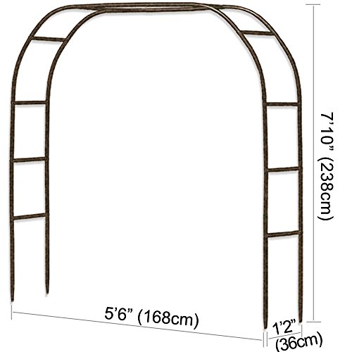 Metal Garden Arch,7.8 Feet High x 5.5 Feet Wide Sturdy Metal Arbor...