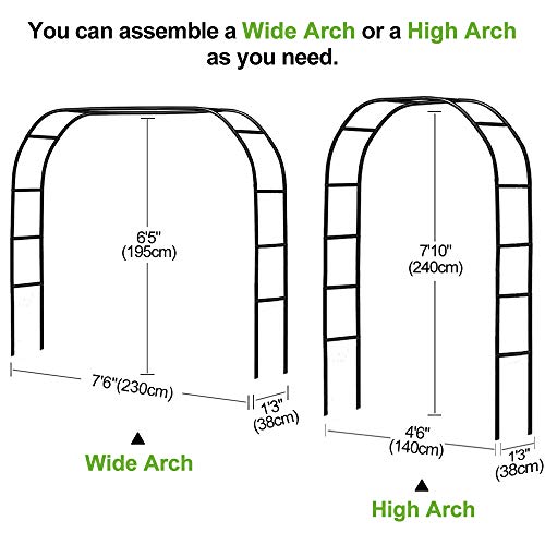 Metal Pergola Arbor,7.5 Feet Wide x 6.4 Feet High or 4.6 Feet Wide...