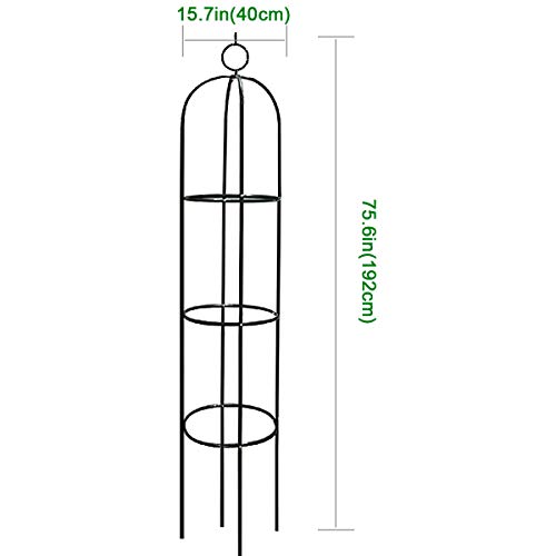 Tower Obelisk Garden Trellis 6.3 Feet Tall Plant Support for Climb...