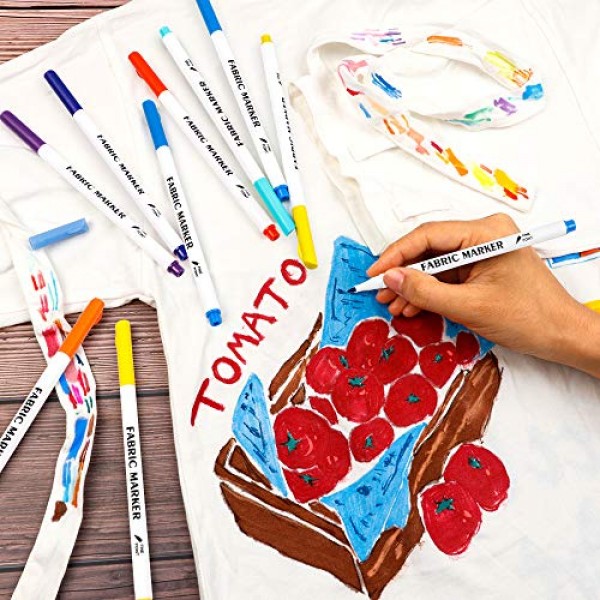 Fabric Markers, Lelix 36 Colors Permanent Fabric Pens for Writing ...